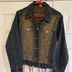Vestire Denim Jacket Women's Size M Blue Jean Pockets Flower